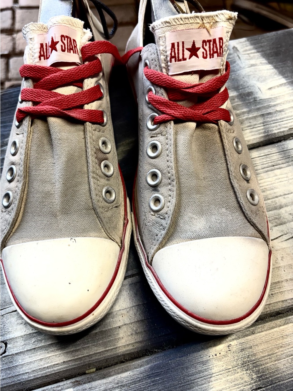 Converse All Star gray & white sneakers size US womens 10 good condition